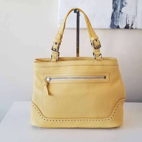 Coach Hamilton Pebbled Leather Satchel Bag Tags Imperfections - Picture 2 of 15